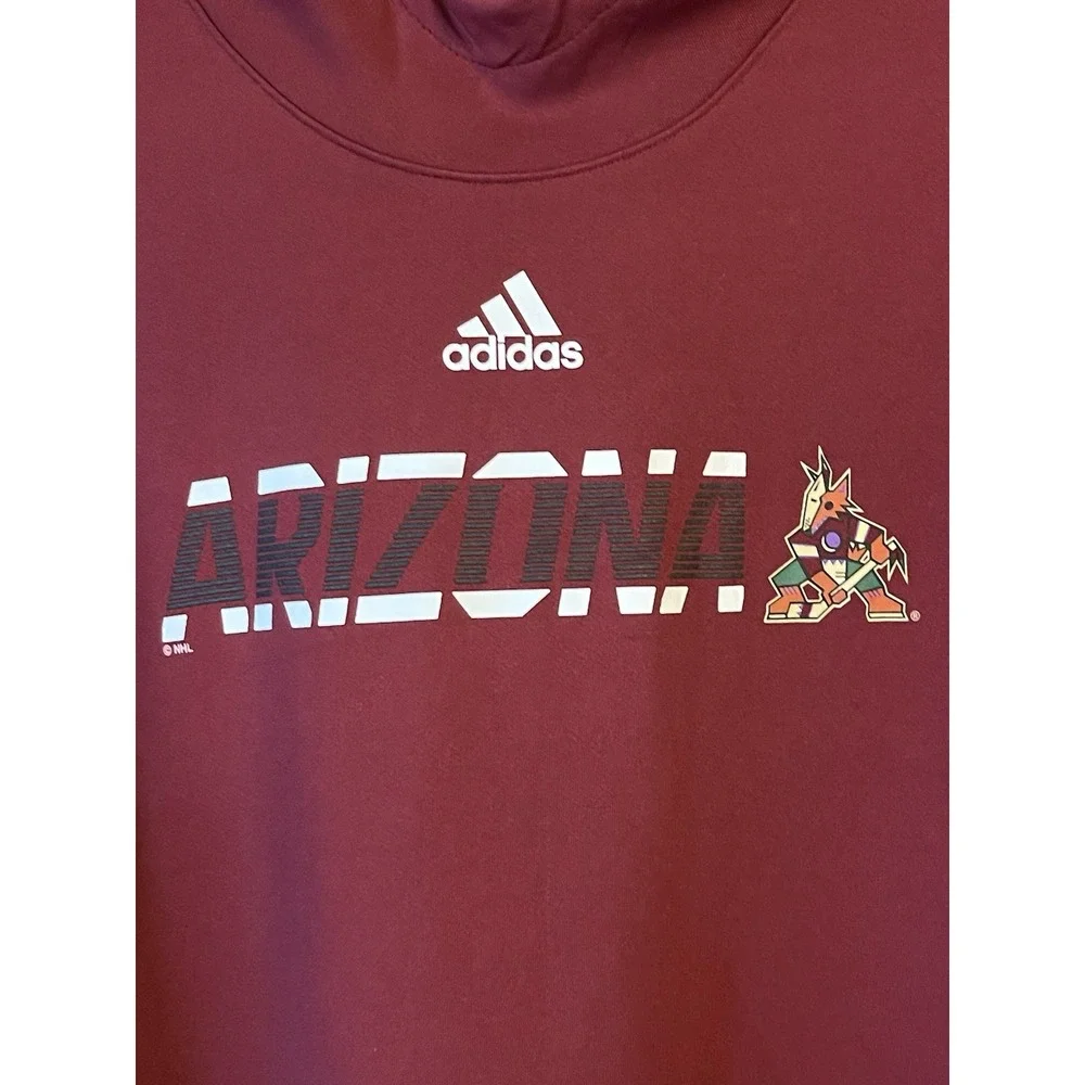 Men's 2XL NWOT Arizona Coyotes‎ Adidas Pullover Hoodie Garnet